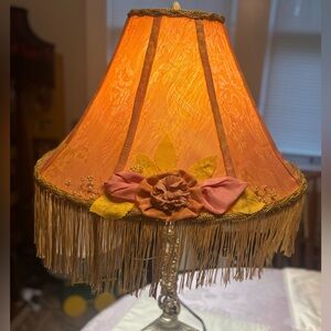 Introducing, Ms. Rose Gold! Vintage Orange and Pink Floral Lampshade